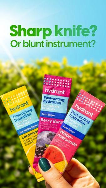 hydration drink, electrolyte powder, drink mix, sports drink, hydration powder, electrolyte mix, energy drink mix, product launch, lifestyle, playful, fresh, blue, green